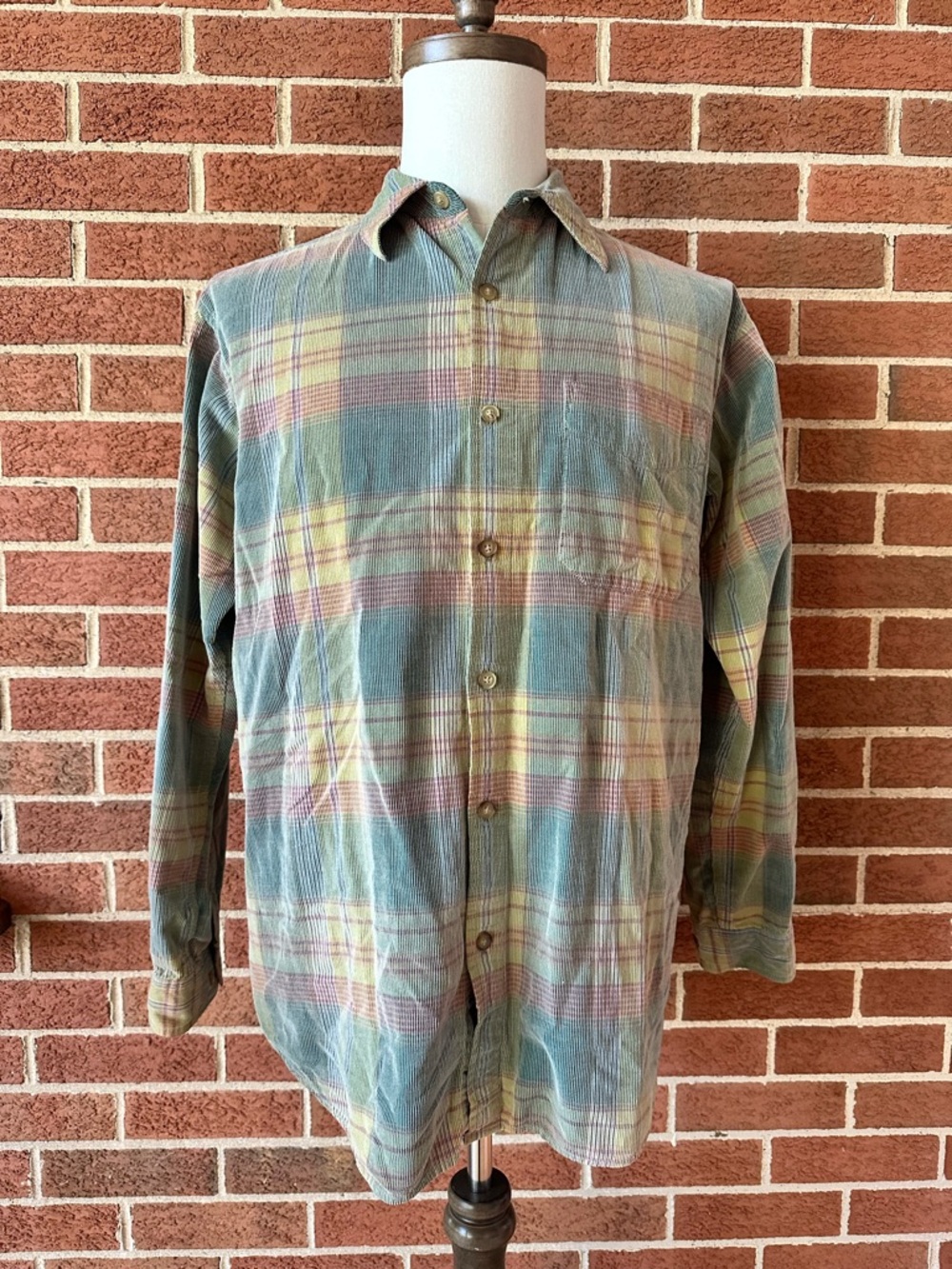 The Territory Ahead Mens Corduroy Plaid Button-Up Shirt Long Sleeve Multicolor M